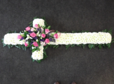 funeral cross - a choice of 3 sizes available in 3ft, 4ft and 5ft
